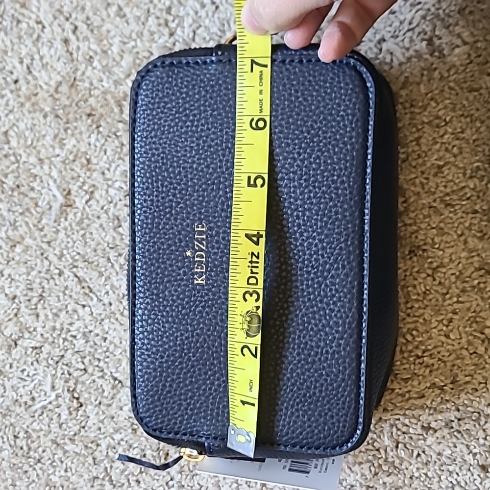 Kedzie Navy Blue Vegan Leather Crossbody - Picture 7 of 10